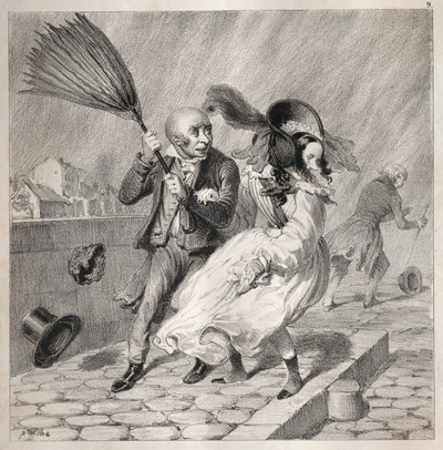 Bambochades: Barometremin havasının iyi olduğunu görüyor musun!... için zengin bir zaman..., 1841. by Clémente Pruche