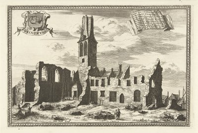 Koningsveld manastırının kalıntılarının görünümü Konincxvelt (nesne üzerindeki başlık) by Coenraet Decker