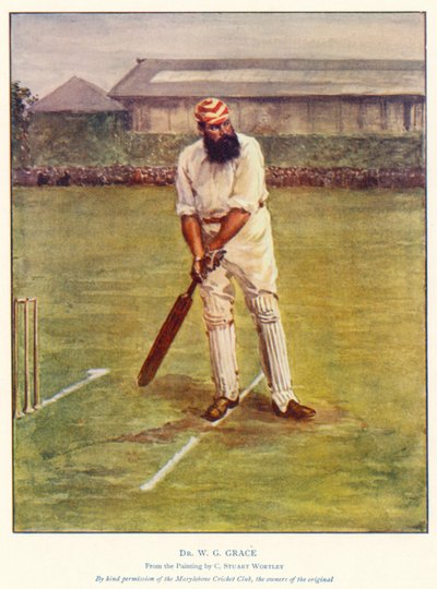 Dr W G Grace (renkli taş) by Colonel Stuart Wortley