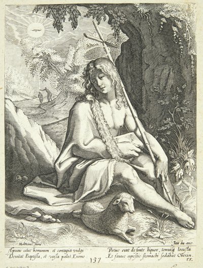 Vaftizci Yahya çölde by Conrad Goltzius