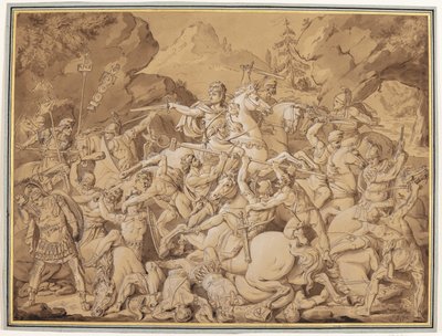 Antik savaş sahnesi by Conrad Martin Metz