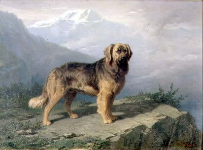 Alp Manzarasında Bir Mastiff by Conradyn Cunaeus