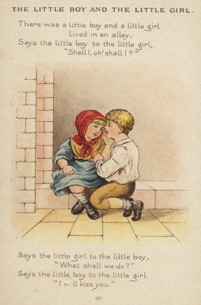 Tekerleme: Küçük Oğlan ve Küçük Kız (chromolitho) by Constance Haslewood