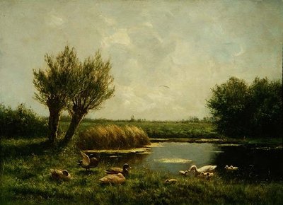 Ördek Göleti (tuval üzerine yağlı boya) by Constant Artz
