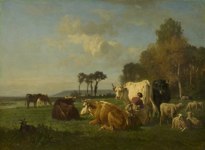 Peyzajda Sığır ve Koyun, c.1855 by Constant Emile Troyon