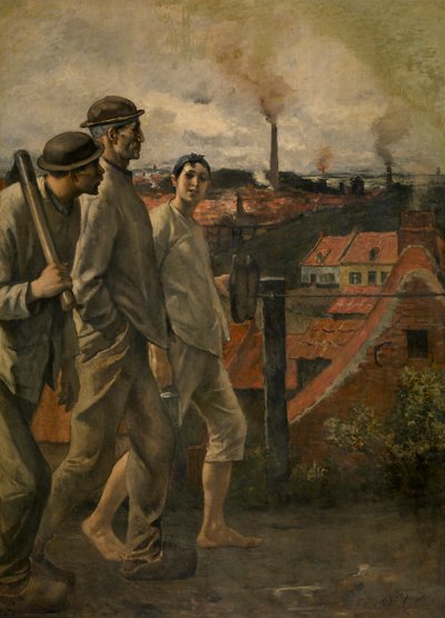 Madenden Dönüş (tuval üzerine yağlı boya) by Constantin Emile Meunier