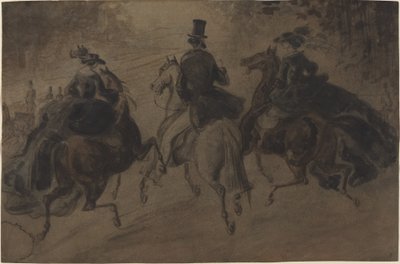 Süvari ve At Sırtında İki Hanım by Constantin Guys