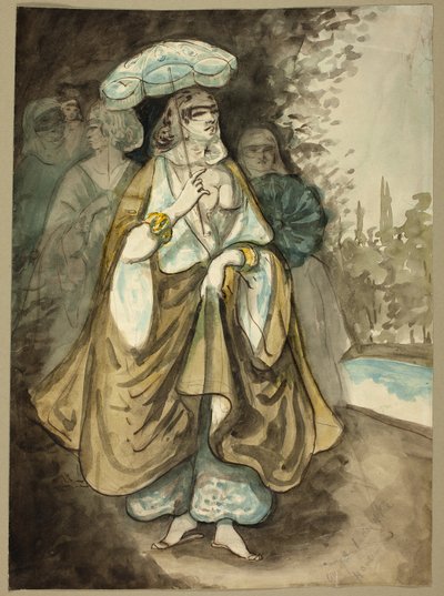 Harem Hanımlarından biri (rekto); Bir Manzara Parçası (verso) by Constantin Guys