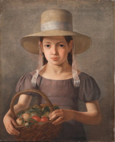 Sepette Meyve Olan Bir Kız by Constantin Hansen