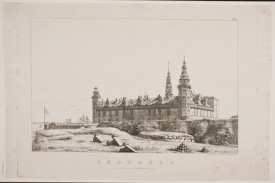 kuzeybatı taraftan görülen Kronborg by Constantin Hansen