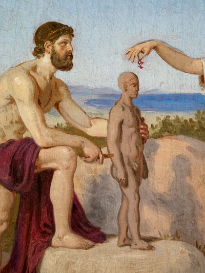 Prometheus insanı çamurdan şekillendiriyor by Constantin Hansen