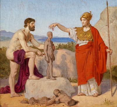 Prometheus insanı çamurdan şekillendiriyor by Constantin Hansen