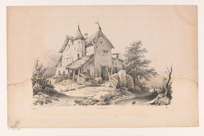 Bir manzarada dua eden figürler Manzara (dizi adı) by Constantinus Cornelis Huysmans