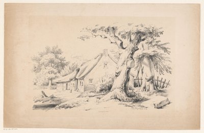 Çiftlik ve iki ağaç Manzara (dizi adı) by Constantinus Cornelis Huysmans
