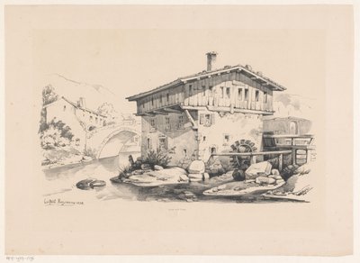Dağ köyünde ev ve su değirmeni Manzara (dizi adı) by Constantinus Cornelis Huysmans