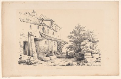 Kayalık bir manzaradaki evler Manzara (dizi başlığı) by Constantinus Cornelis Huysmans