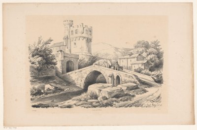 Kale ve köprü ile manzara Manzara (dizi adı) by Constantinus Cornelis Huysmans