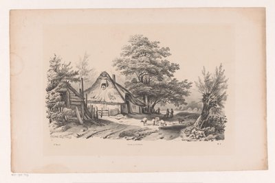 Çiftlik ile köy yolu Manzara (dizi adı) by Constantinus Cornelis Huysmans