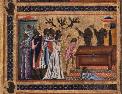 Bardi St. Francis sunağı ve hayatının yirmi hikayesi, Bardi Şapeli, detay by Coppo di Marcovaldo