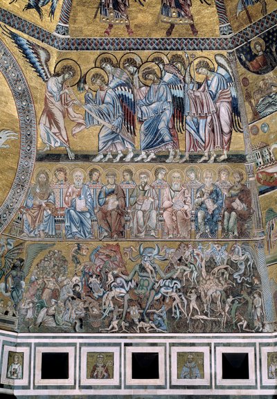 Son Yargı Aşağı Şeytan lanetlerin ruhlarını yiyor - Mozaiklerin detayı, ca1270 by Coppo di Marcovaldo