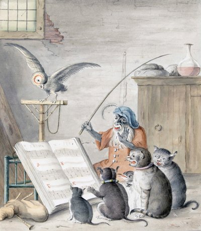 Kedi Konseri (gravür) by Cornelis (after) Saftleven