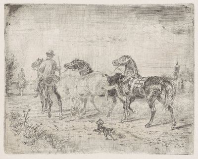 atlı biniciler by Cornelis Albertus Johannes Schermer