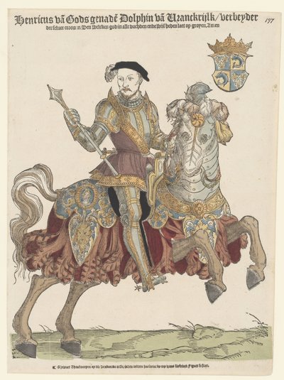 Fransa Kralı II. Henry'nin at sırtında portresi by Cornelis Anthonisz. (manner of)