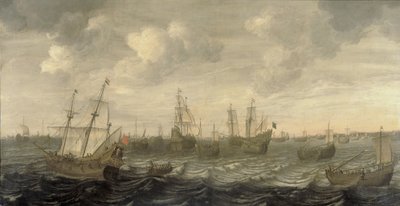 Yelken Altında Hollanda Ringa Balıkları Filosu by Cornelis Beelt