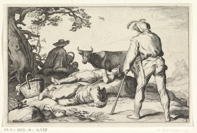 çobanlar Dört pastoral sahne (dizi adı) by Cornelis Bloemaert (II) (possibly)