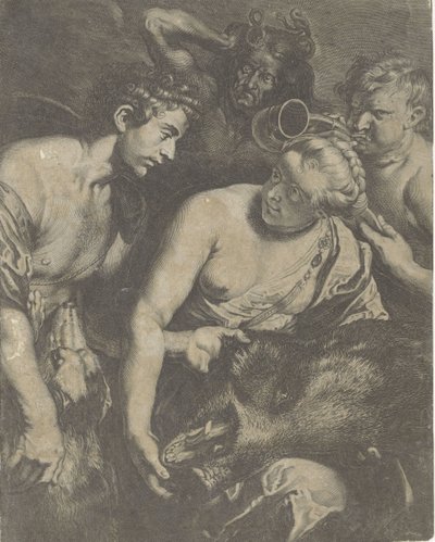 Meleager en Atalanta by Cornelis Bloemaert (II)