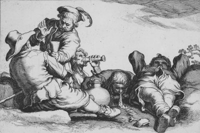 İçen Köylüler, On Altı Köylü Konusu dizisinden, 17. yüzyıl. by Cornelis Bloemaert
