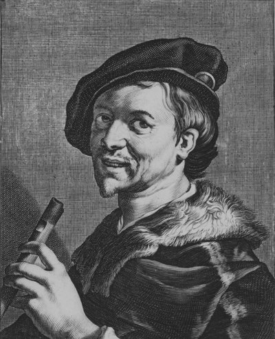 Flütlü Adam, 1625. by Cornelis Bloemaert