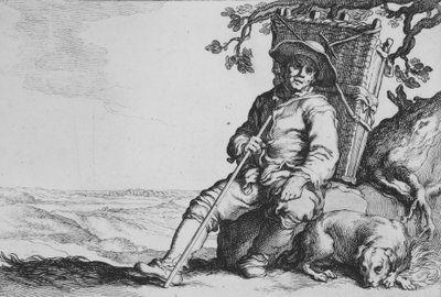 Köpekli Gezgin, On Altı Köylü Özne serisinden, 17. yüzyıl. by Cornelis Bloemaert