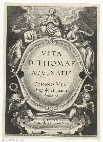 Başlık baskısı: Otto van Veen, Vita D. Thomae Aqvinatis, Antwerp, 1610 Aziz Thomas Aquinas