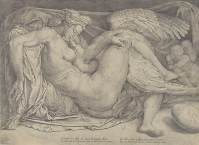 Leda ve Kuğu, 1544-66. by Cornelis Bos