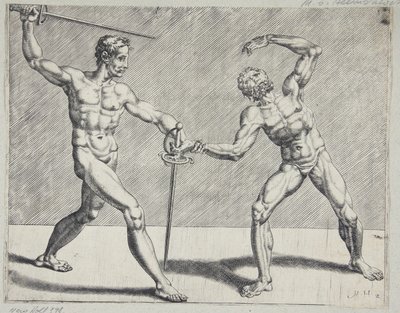 iki eskrimci by Cornelis Bos