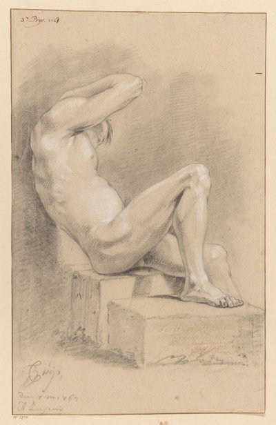 Oturan Erkek Çıplak, Yan Görünüm (3. Ödül 1767) by Cornelis Buys