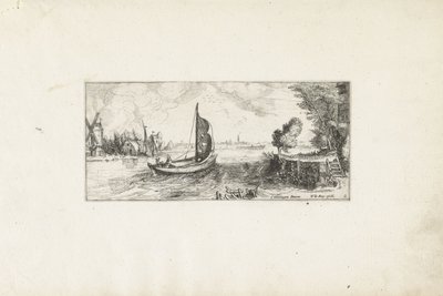 Bir nehir üzerinde tekne Manzaralar (dizi başlığı) by Cornelis Claesz van Wieringen (possibly)