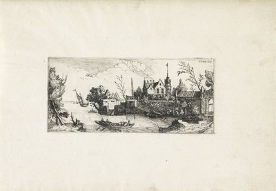 Kayıklı nehir manzarası Manzaralar (dizi başlığı) by Cornelis Claesz van Wieringen (possibly)