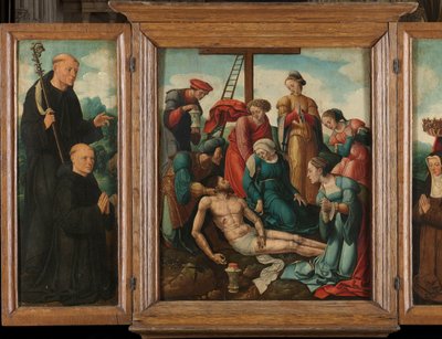 Erkek Donör ve Saint Benedict (solda, iç kanat) ve Thüringenli Saint Elizabeth