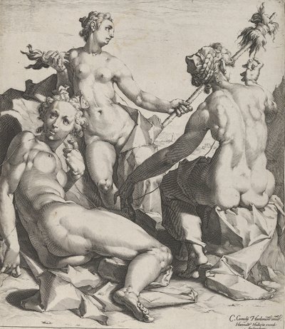 Üç Kader, ca. 1589 by Cornelis Cornelisz van Haarlem