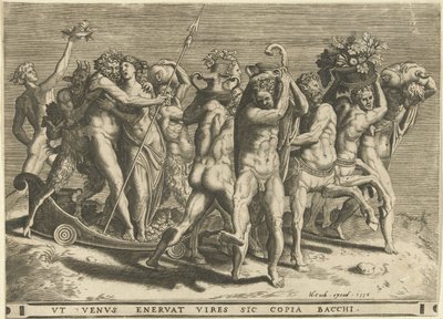 Centaurlar tarafından çizilen bir arabada Bacchus ve Venüs by Cornelis Cort (rejected attribution)