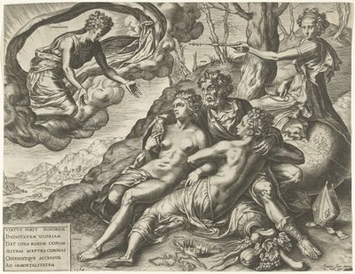 Erdemlerin Ölümsüzlüğü Alegorisi by Cornelis Cort