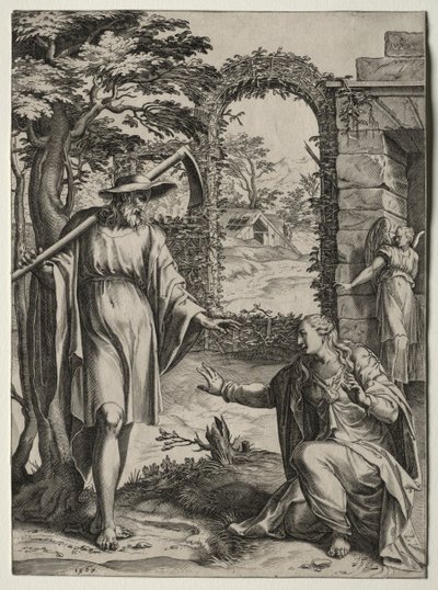 Mesih'in Mary Magdalen'e Görünmesi, 1567. by Cornelis Cort