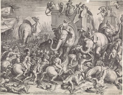 Scipio ve Hannibal arasındaki Zama Savaşı by Cornelis Cort