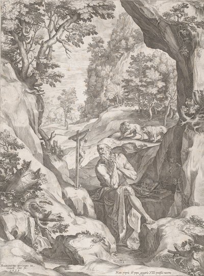 Vahşi Doğada Aziz Jerome Tövbekar, 1573. by Cornelis Cort