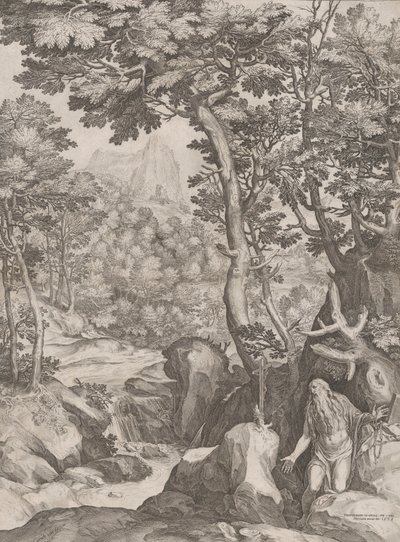 Vahşi Doğada Aziz Onuphrius, 1574. by Cornelis Cort
