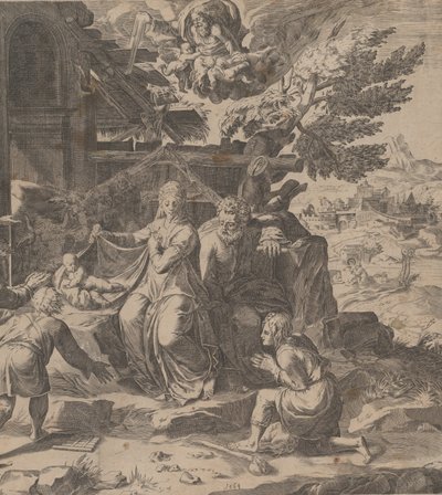 Çobanların Tapınması, 1569. by Cornelis Cort