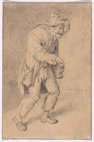 Hurdy-Gurdy Oyuncu by Cornelis Dusart