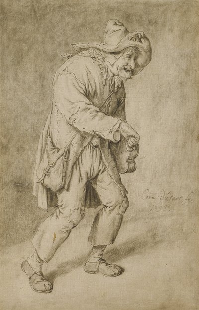 Hurdy-Gurdy Oyuncusu, 1695 by Cornelis Dusart